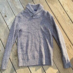 Old Navy Gently Worn Sweater w/Shawl Button Collar Pullover Brindle Gray Size S